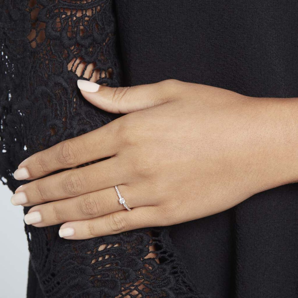 Bague Solitaire Nina Or Blanc Diamant