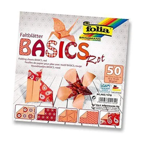 Folia Faltblätter Basics rot, 50 Blatt