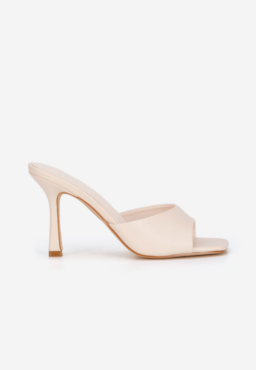 Mules a talon beige Elseia