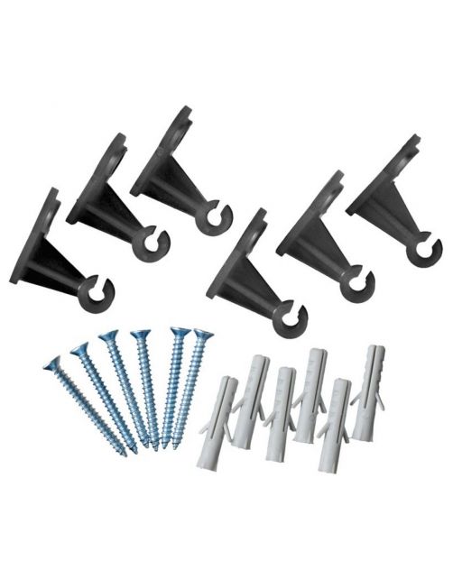 Nature Bevestigingsset - Klim-En Geleide Artikel - 0.5x0.5x3.2 cm Zwart 6 stuks Assorti