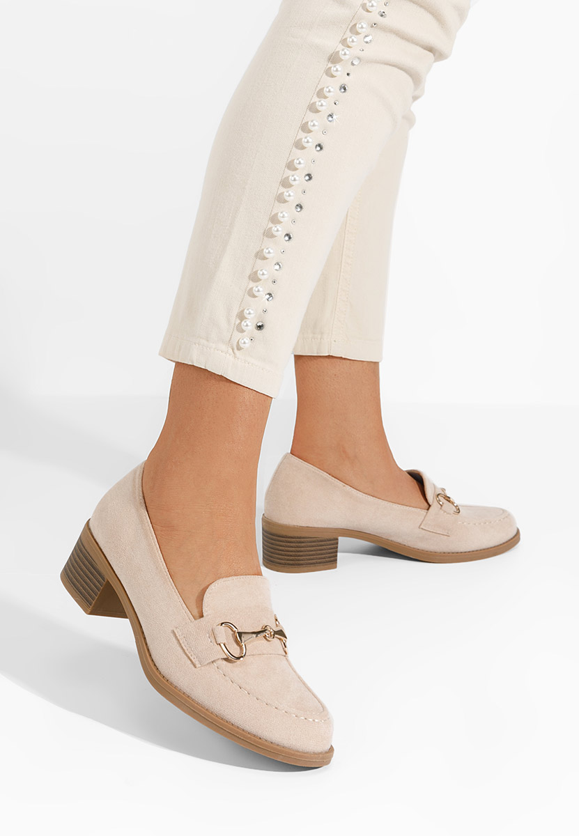 Mocassins à talon beige Empress
