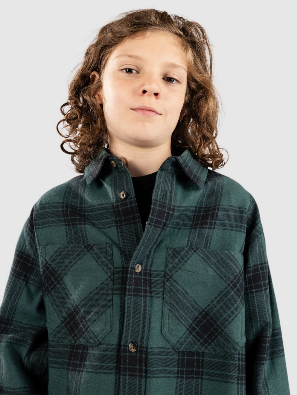 Element Compass Kids Shirt trekking green plaid