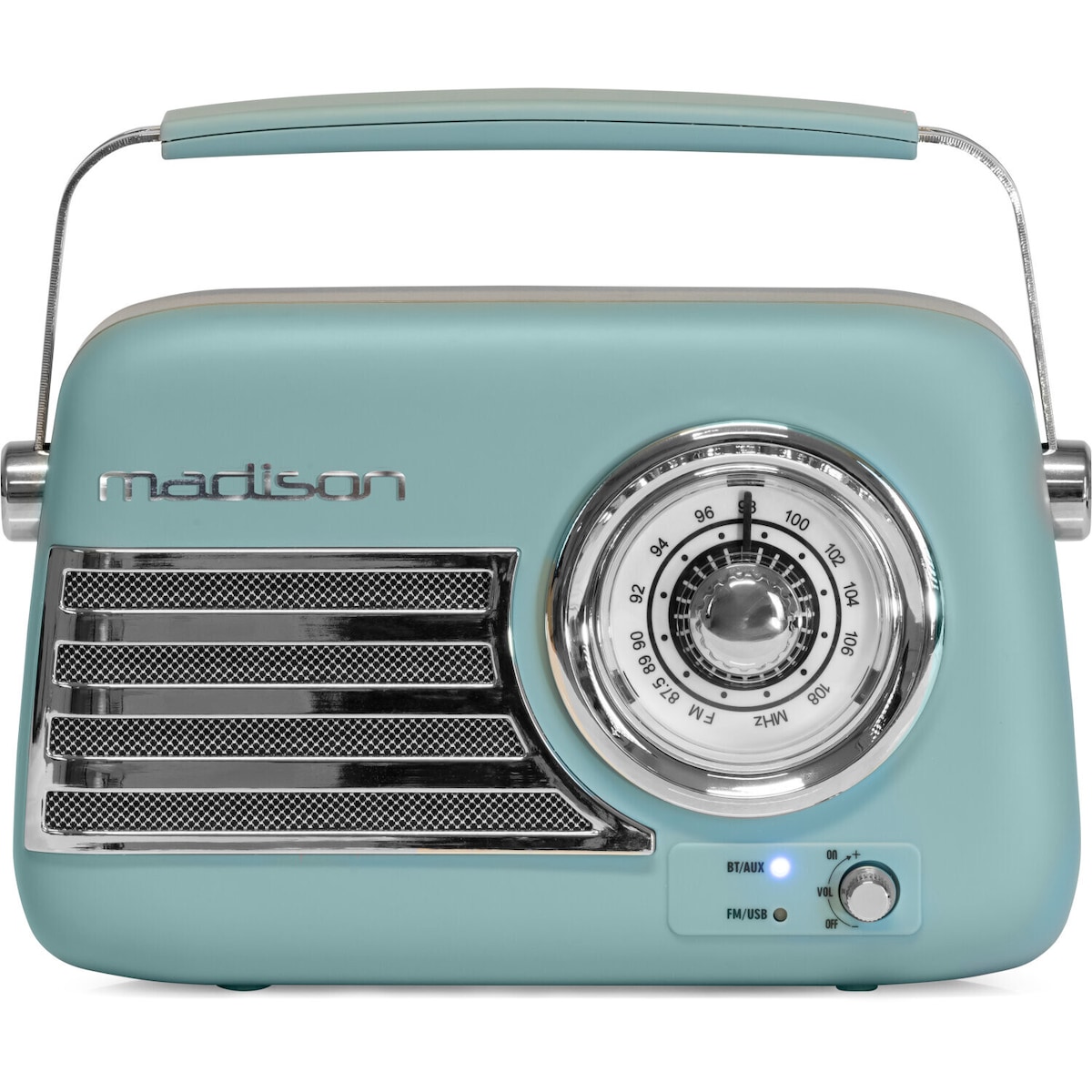 Madison Retro Radio med Bluetooth og FM (matt blå)