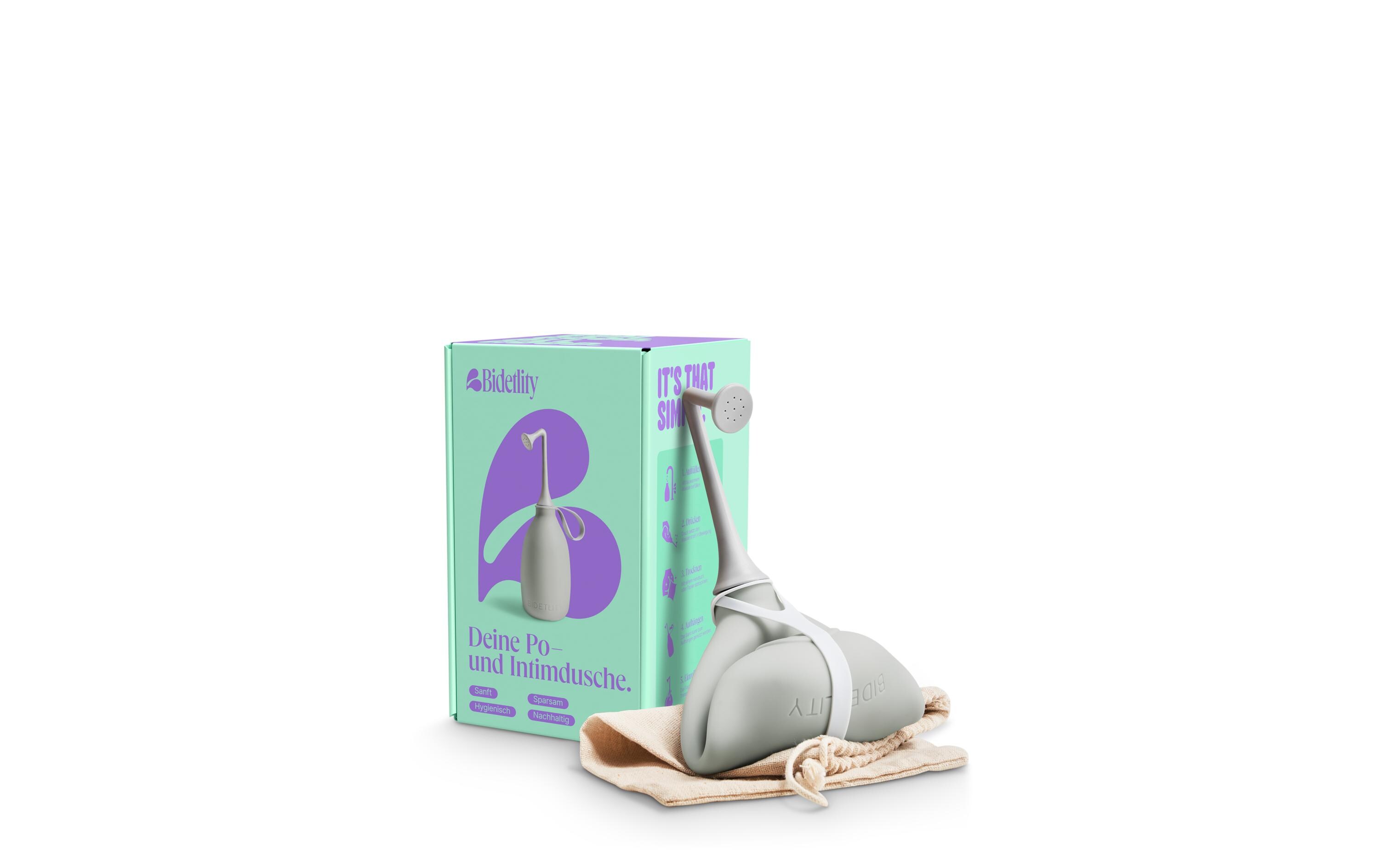 Bidet Gentle Grey grau-blau 450 mlMobile Intimdusche, Po-Dusche
