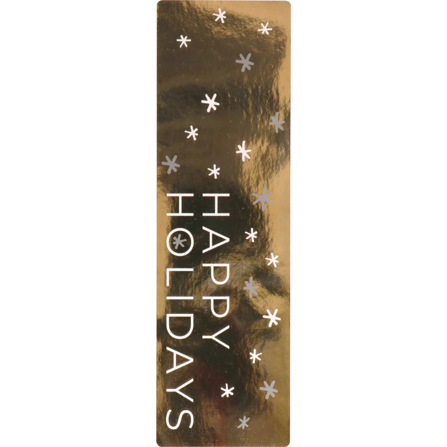 Sluitsticker, Happy holidays, 200x60mm, papier + PE, goud/wit