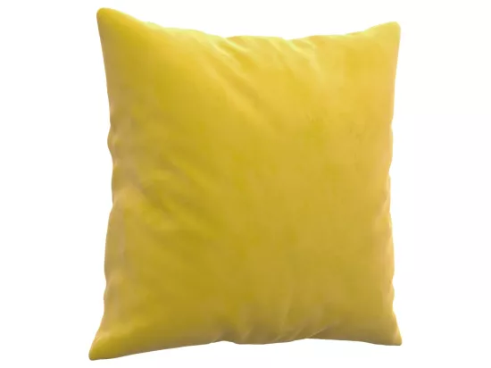 Canapé 3 places avec oreillers décoratifs jaune 180 cm velours
