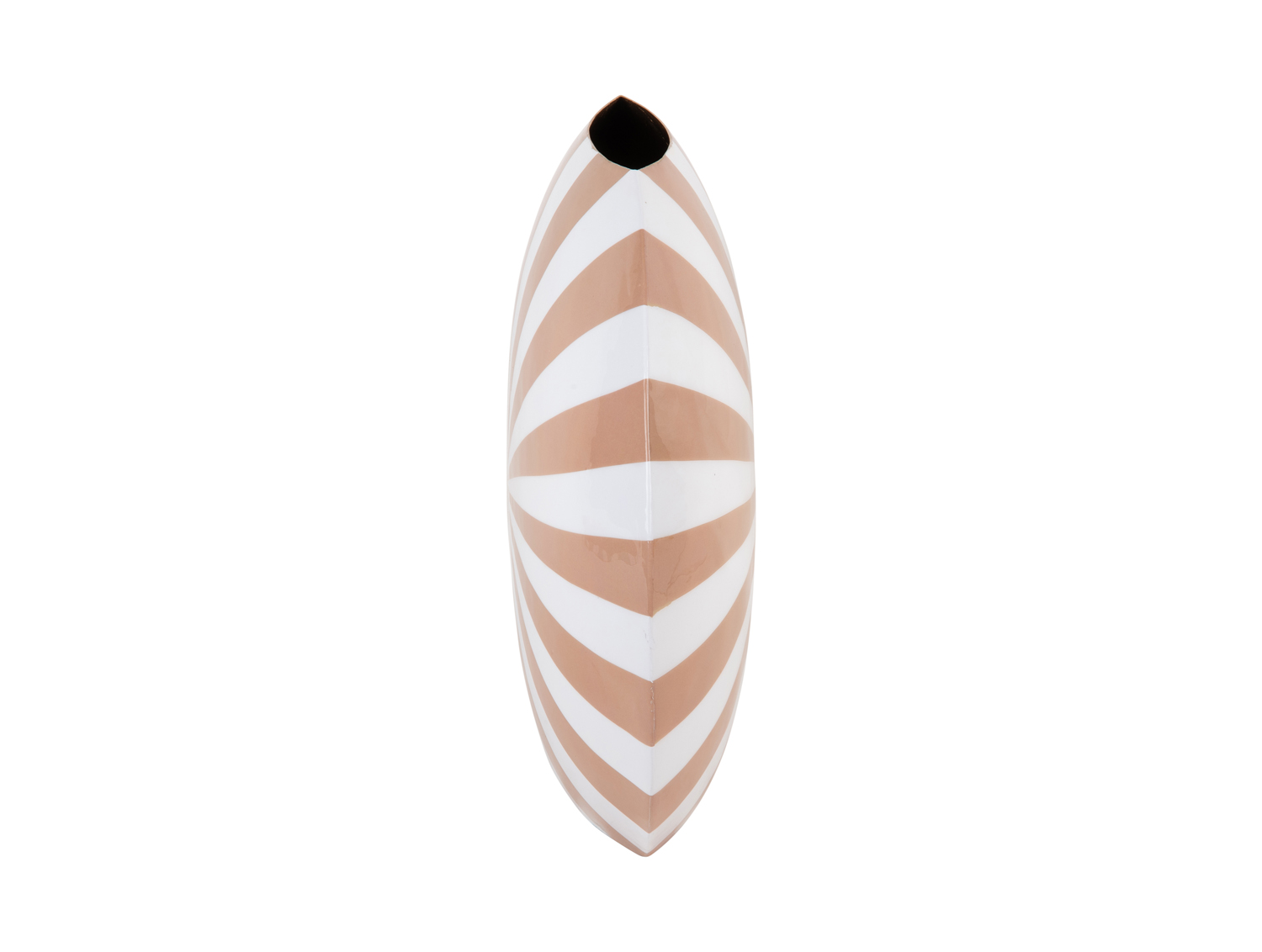 Vase Candy Swirl large enamel soft brown & white