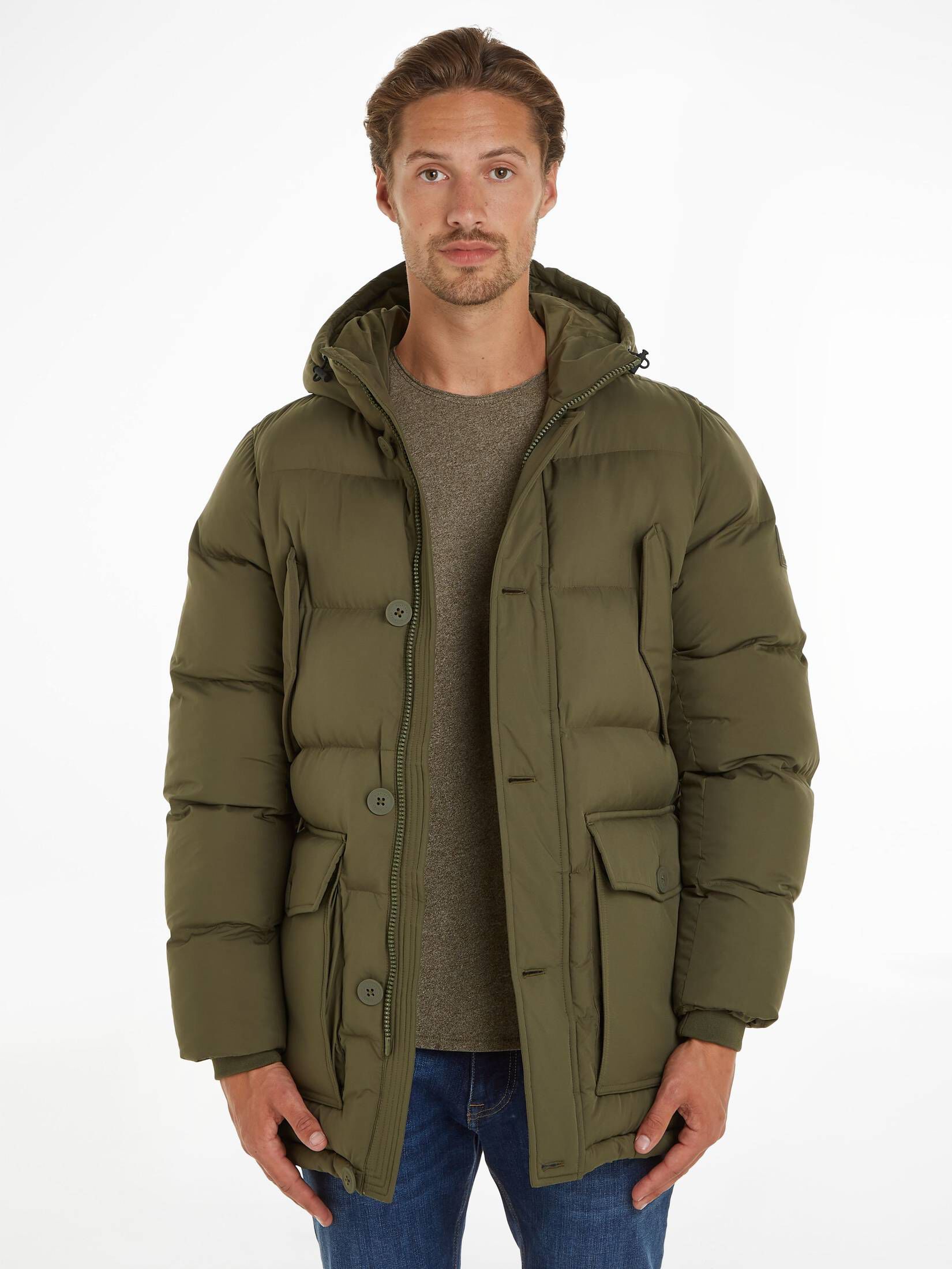Tommy Hilfiger| Herren Steppjacke mit Kapuze CL ESSENTIAL ROCKIE PARKA