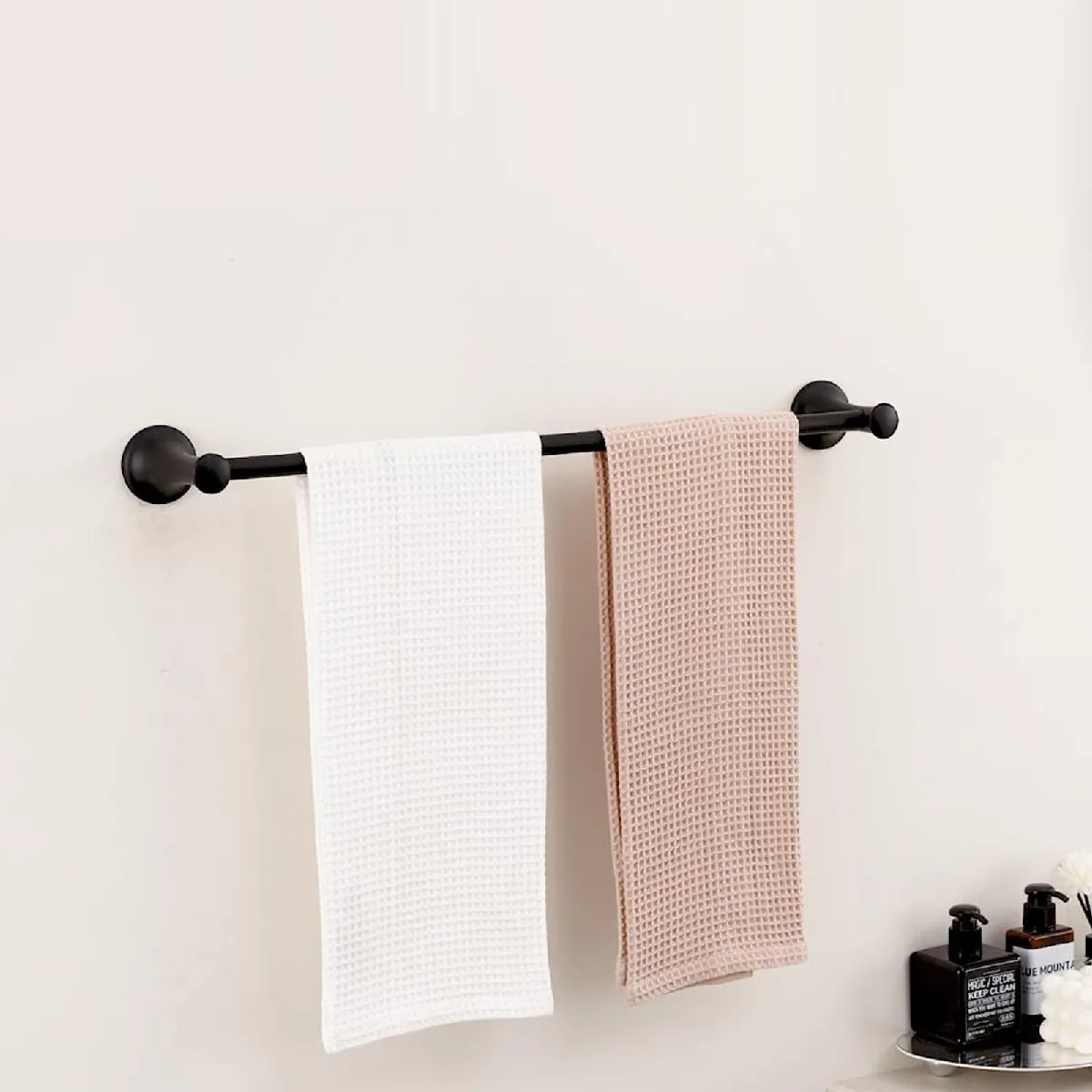 Auralum MAX Auralum-Max Barre porte-serviette inox - Noir mat