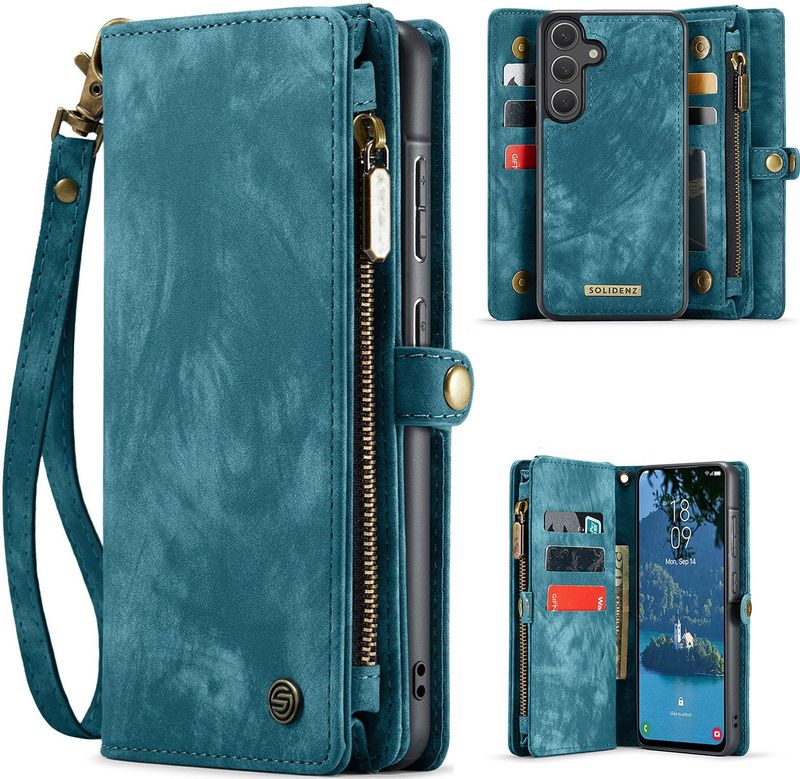 Solidenz - Urban Wallet - Hoesje - Blauw - Voor Samsung Galaxy S25