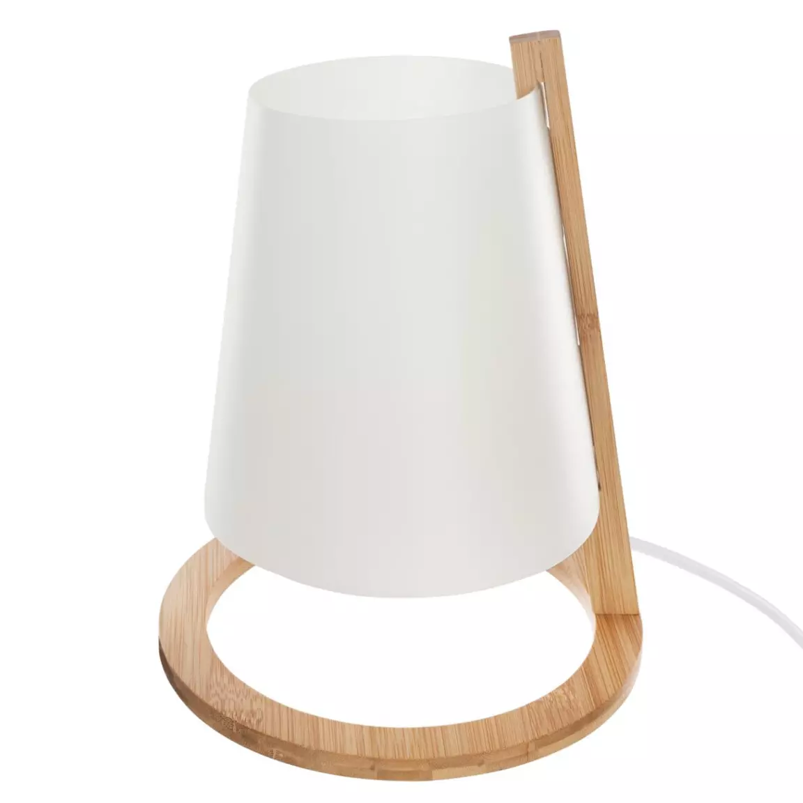 Lampe à poser en bois (H26 cm) Roni Blanche