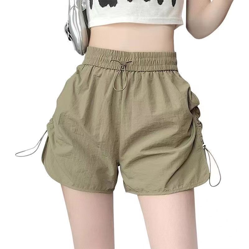 Everose - Hoge taille, effen, wijde pijpen en trekkoordshorts