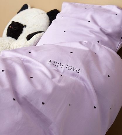 Design Letters Senget?j - Baby - 70x100 cm - Lilla m. Hjerter