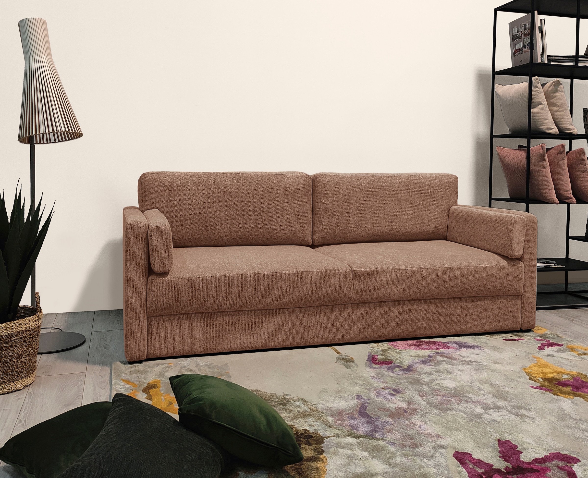 Home affaire Schlafsofa »Calrence« mit aufklappbarer Bettfunktion, zwei Armlehnvarianten in der Serie