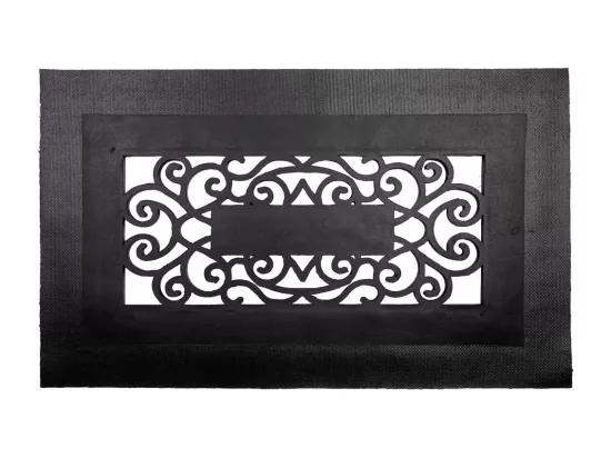 Tapis d'entrée en PVC et design caoutchouc marron 45x75