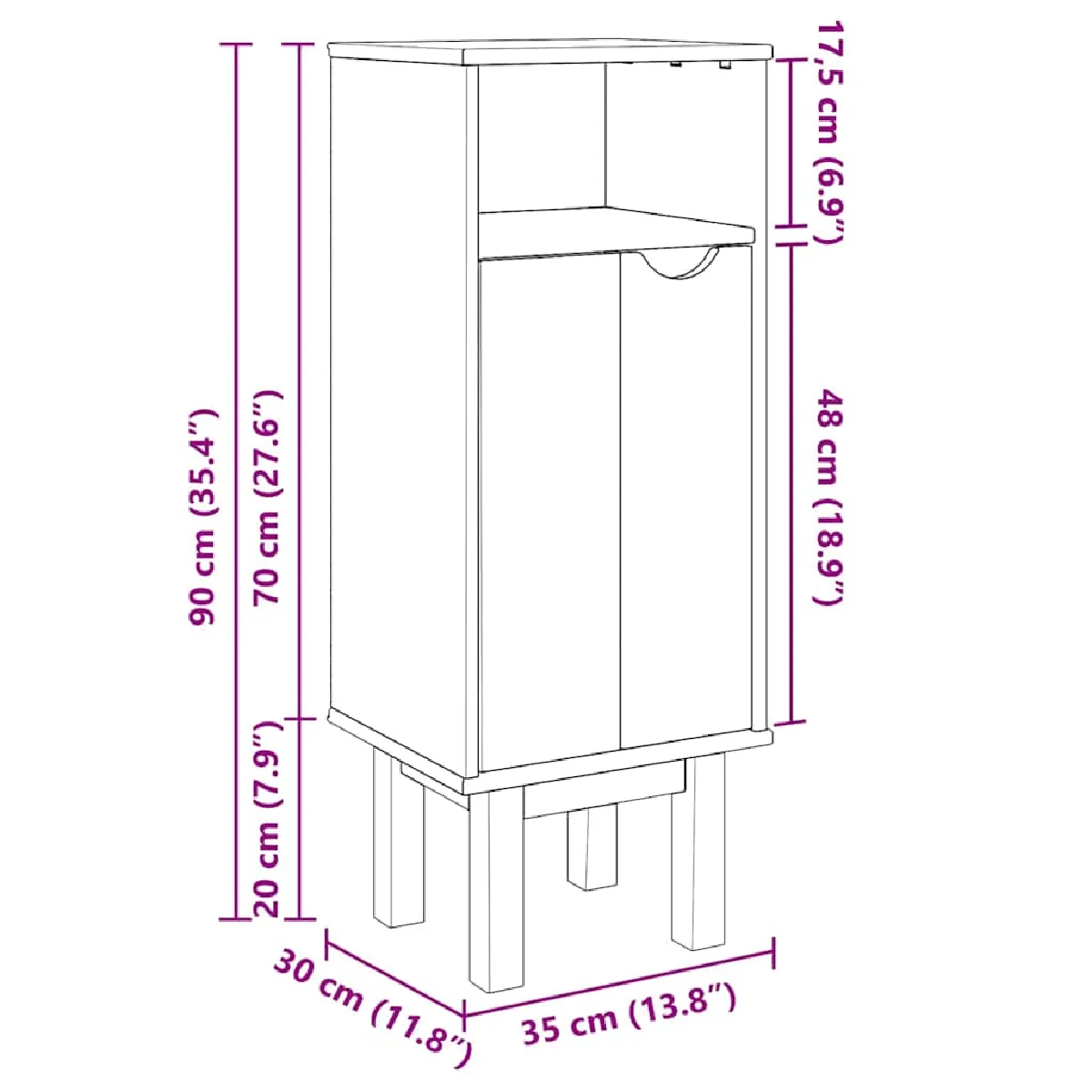 vidaXL Armoire de Salle de Bain OTTA