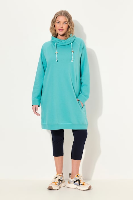 Sweatkleid, Stehkragen, Langarm, Taschen