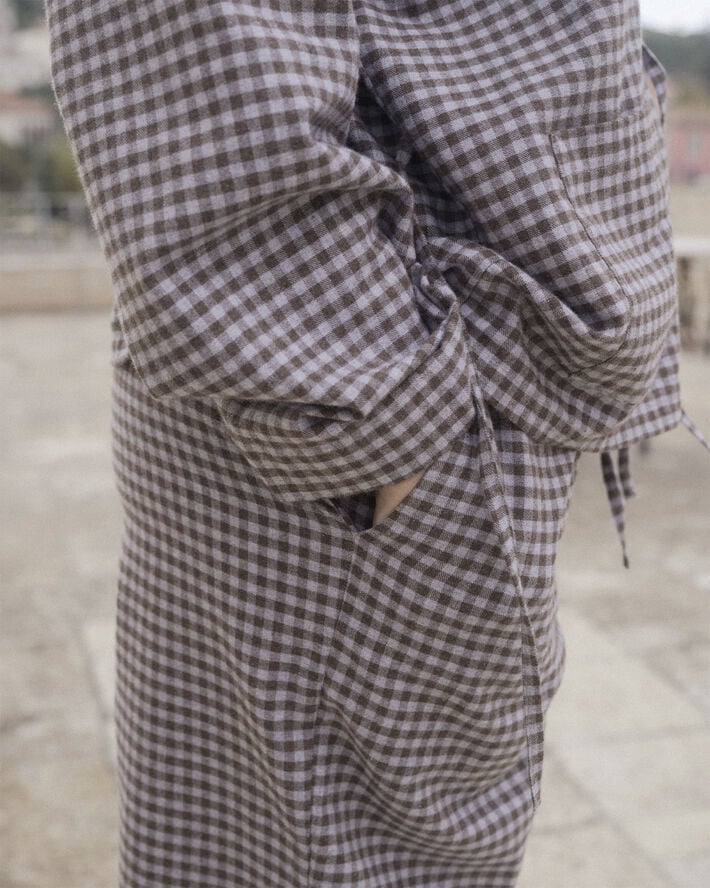 BASERANGE LIMBER SHIRT Brown grey flannel
