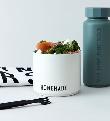 Design Letters Bestik - 2 S?t - To Go - Sort/Hvid m. Tekst