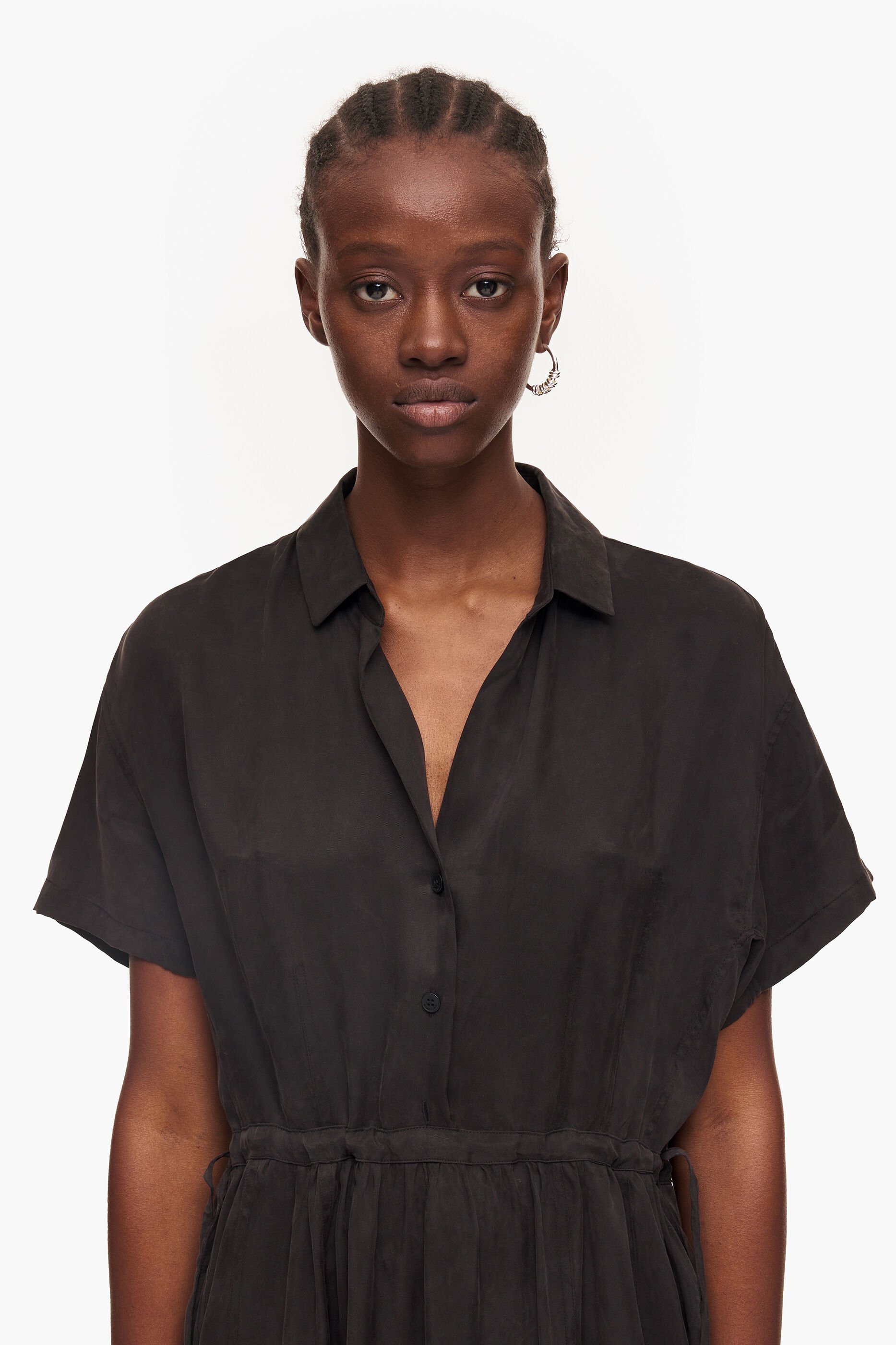 Vestido camisa midi preto