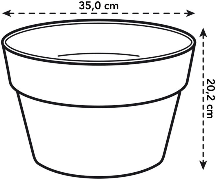 Elho plantenschaal Loft Urban grijs D 34,5 H 20,2 cm