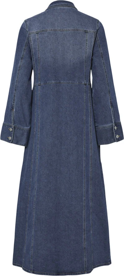 Pieces PCFEMMA LS LONG DENIM DRESS D2D FSY Blå