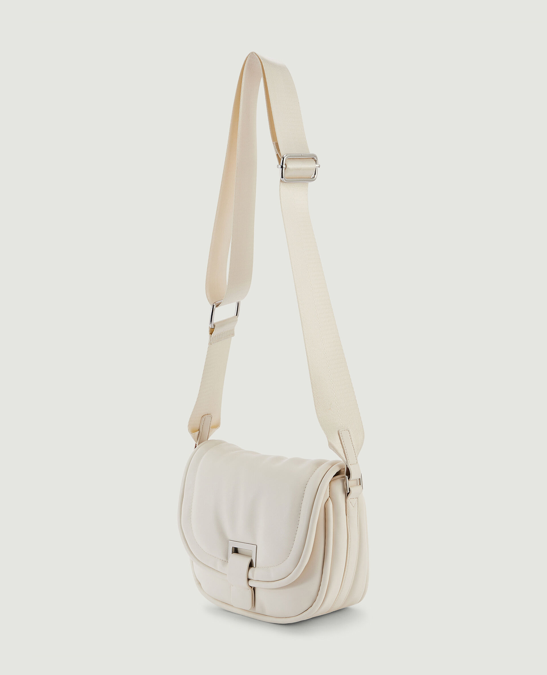 Sac matelassé avec large sangle - Écru