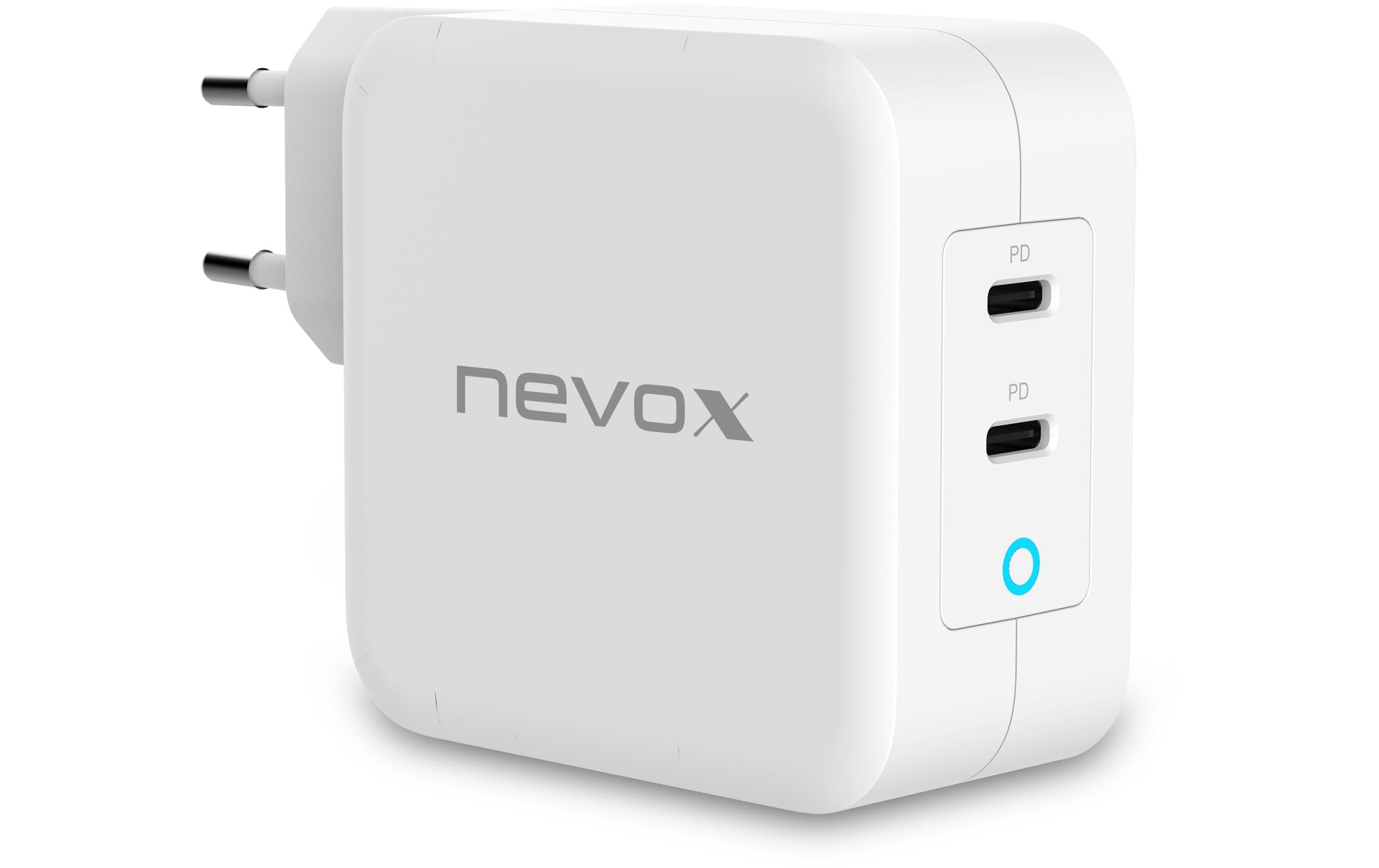 USB-Wandladegerät Dual USB-C Power Delivery 100 WSchnellladefähiges Dual-Ladegerät mit USB-C Power-Delivery