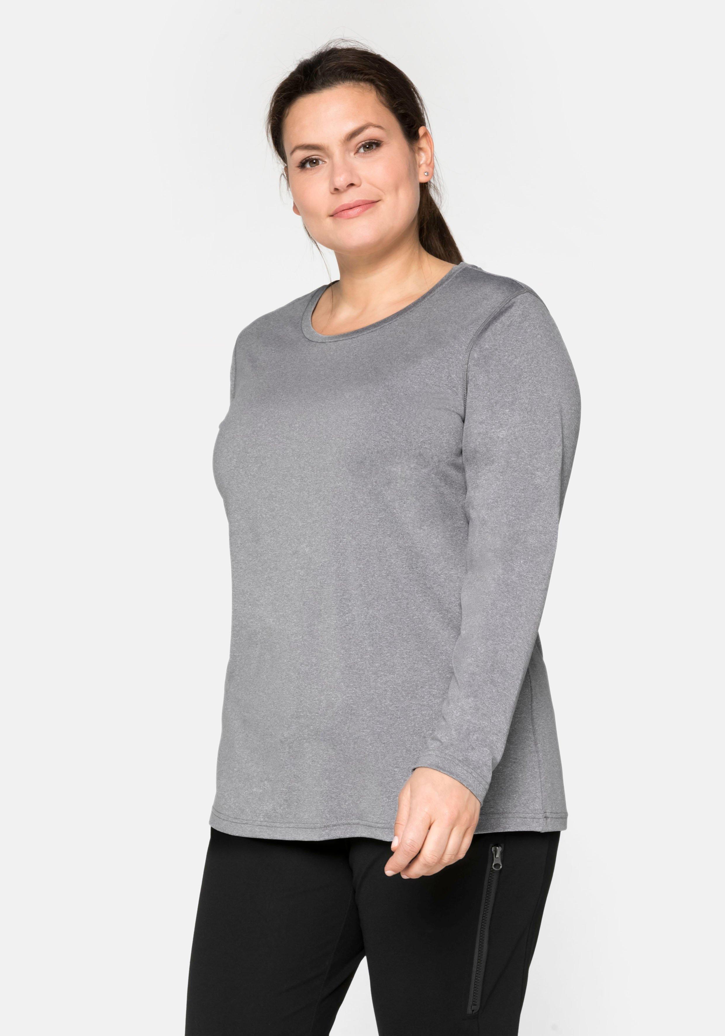 Langes Funktionsshirt mit Rundhalsausschnitt