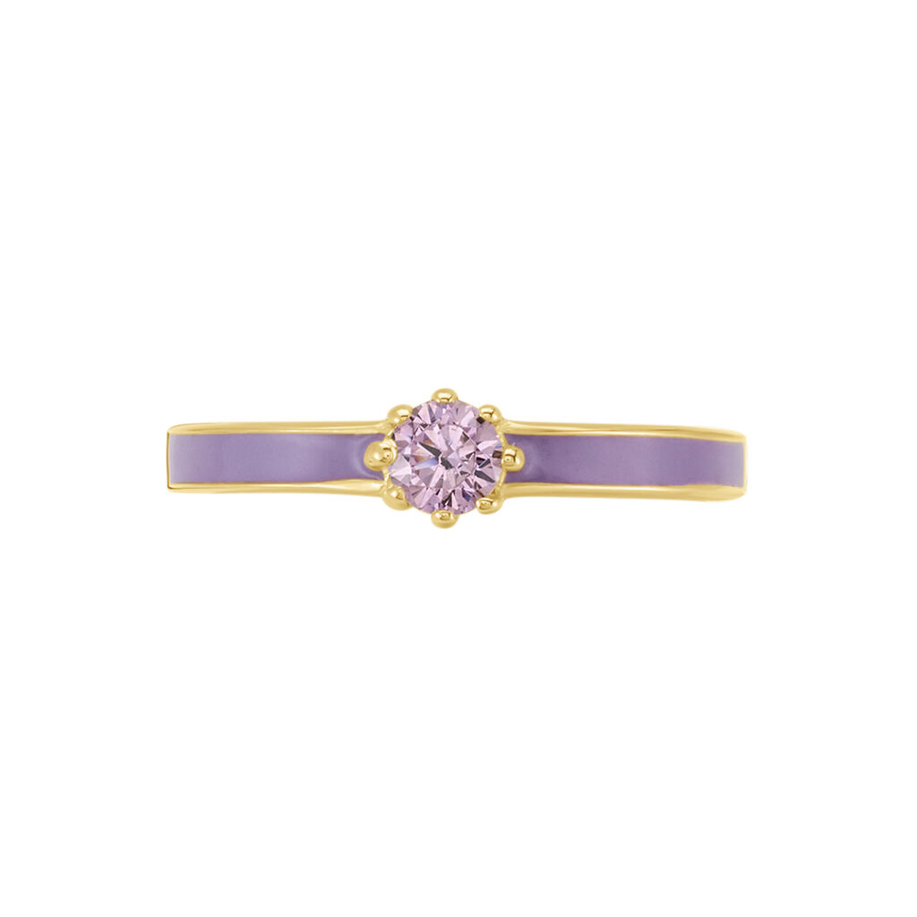 Bague Rosa Plaqué Or Jaune Oxyde De Zirconium