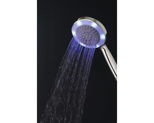 Basano Marsala handdouche, Ø 13 cm, met LED-verlichting, 3 verstelbare straalsoorten, chroom