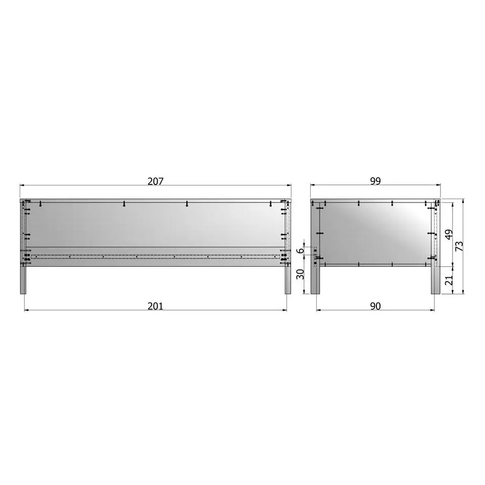 WOOOD Nikki Bedbank Excl Lade - Grenen - Jadegroen - 73x208x100