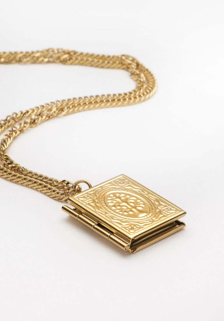 NOTRE-V gouden notre-v ketting ketting met boek