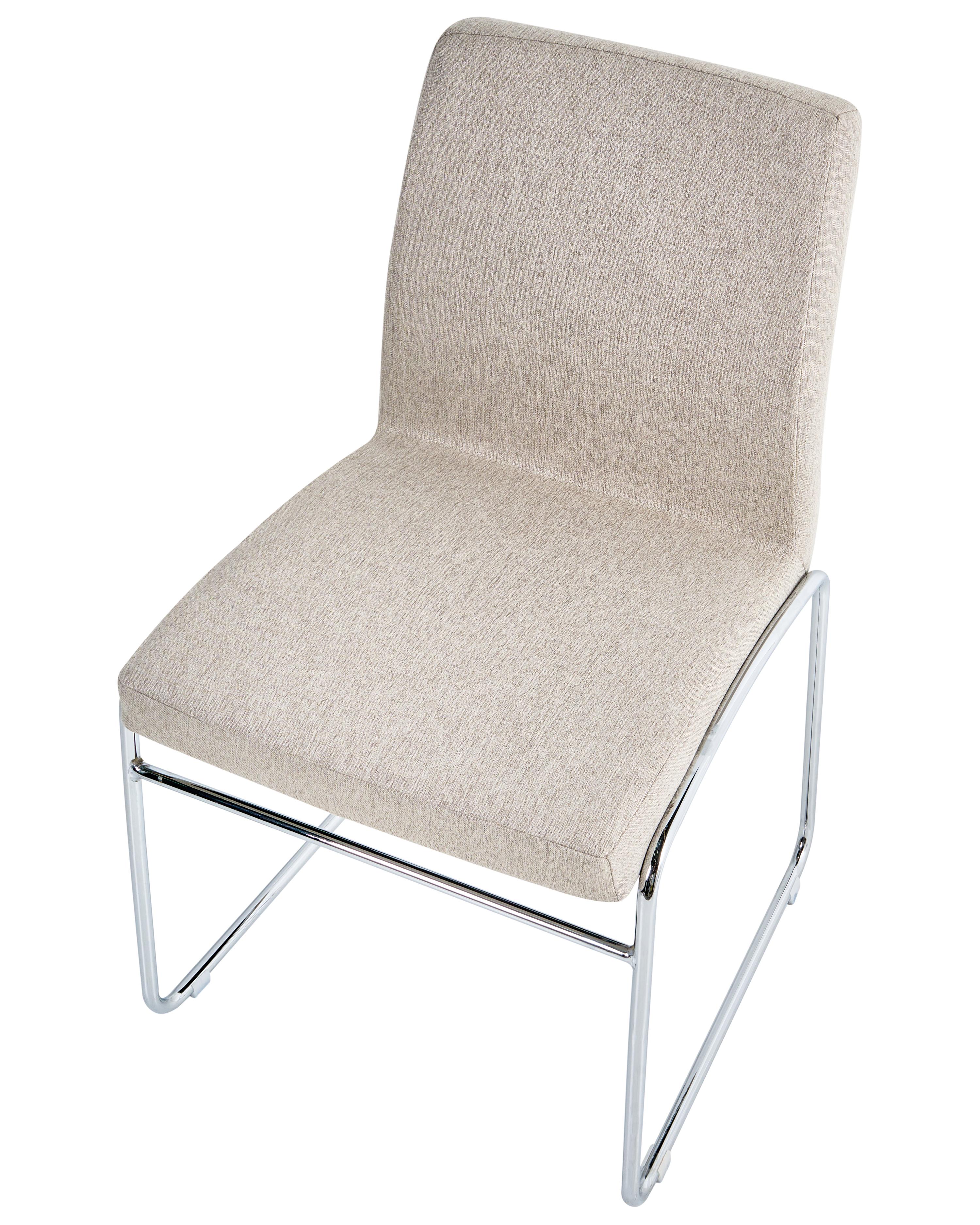 Set van 2 eetkamerstoelen LECCO Stof Beige