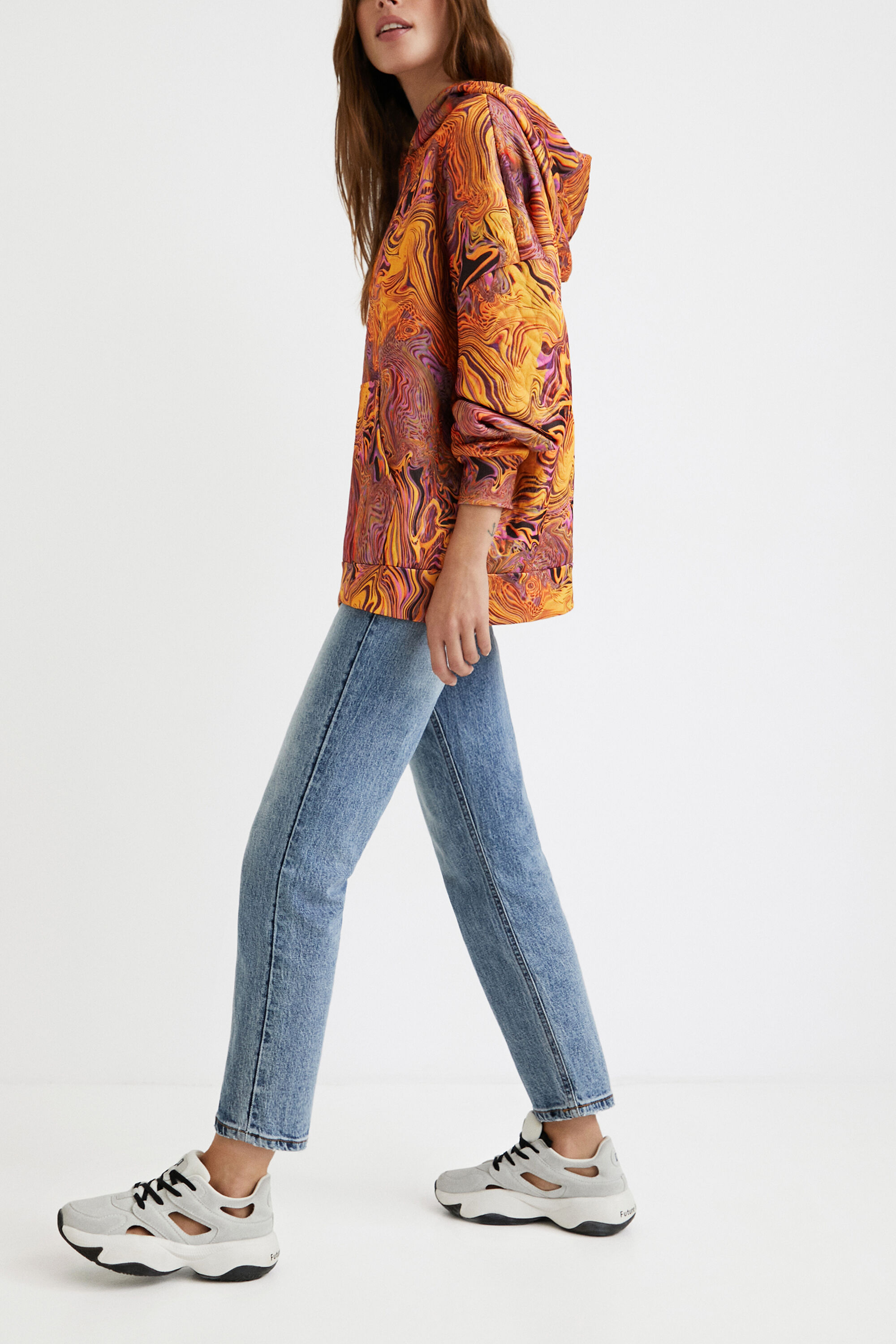 Sweat-shirt unisexe effet marbré