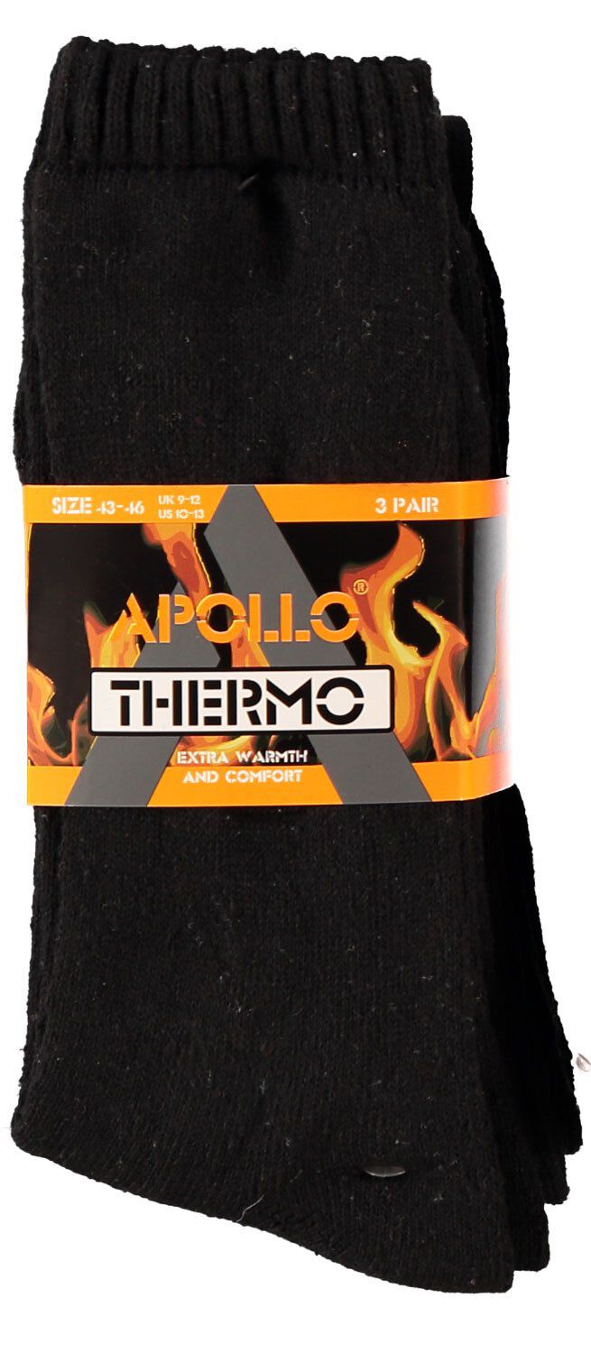 APOLLO 3-Pack - Thermosokken - Zwart - 39-42