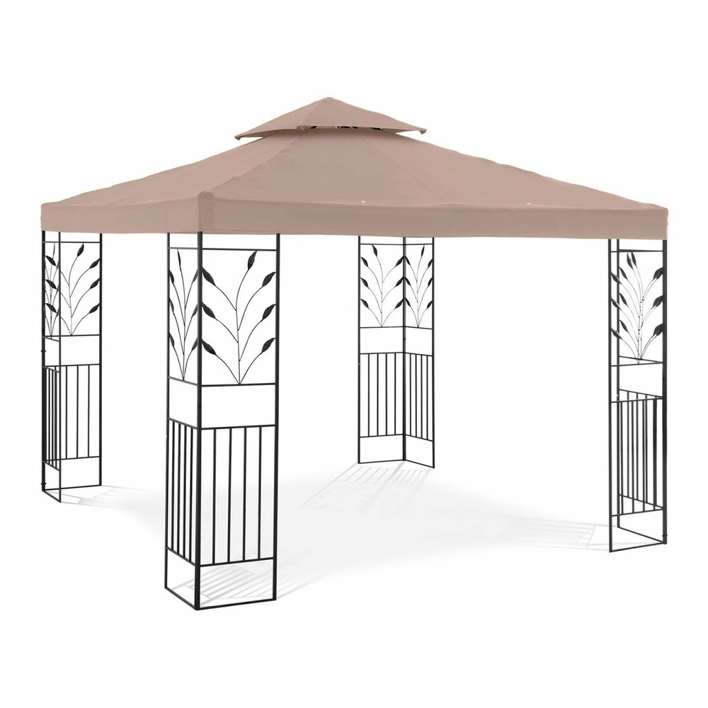 Pergola pavillon barnum tonnelle tente abri gazebo de jardin terrasse beige - 3 x 3 m - 180 g/m² - beige