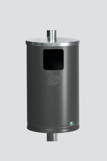 PROREGAL Afvalverzamelaar voor wand- of buismontage, 30 liter, HxBxD 62 x 30 x 30 cm, gegalvaniseerd staal, ijzermica