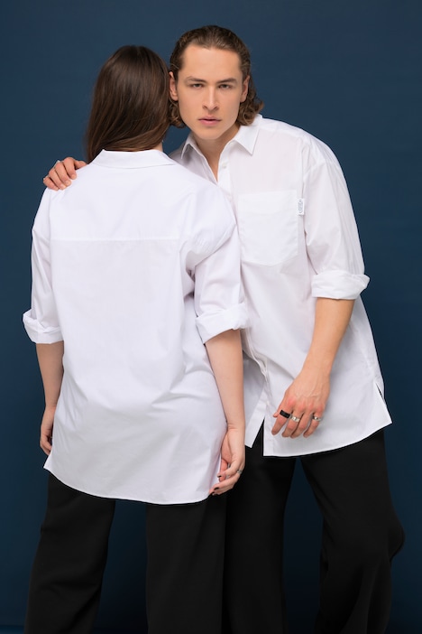 Oversized Hemd, Hemdkragen, Langarm, Unisex