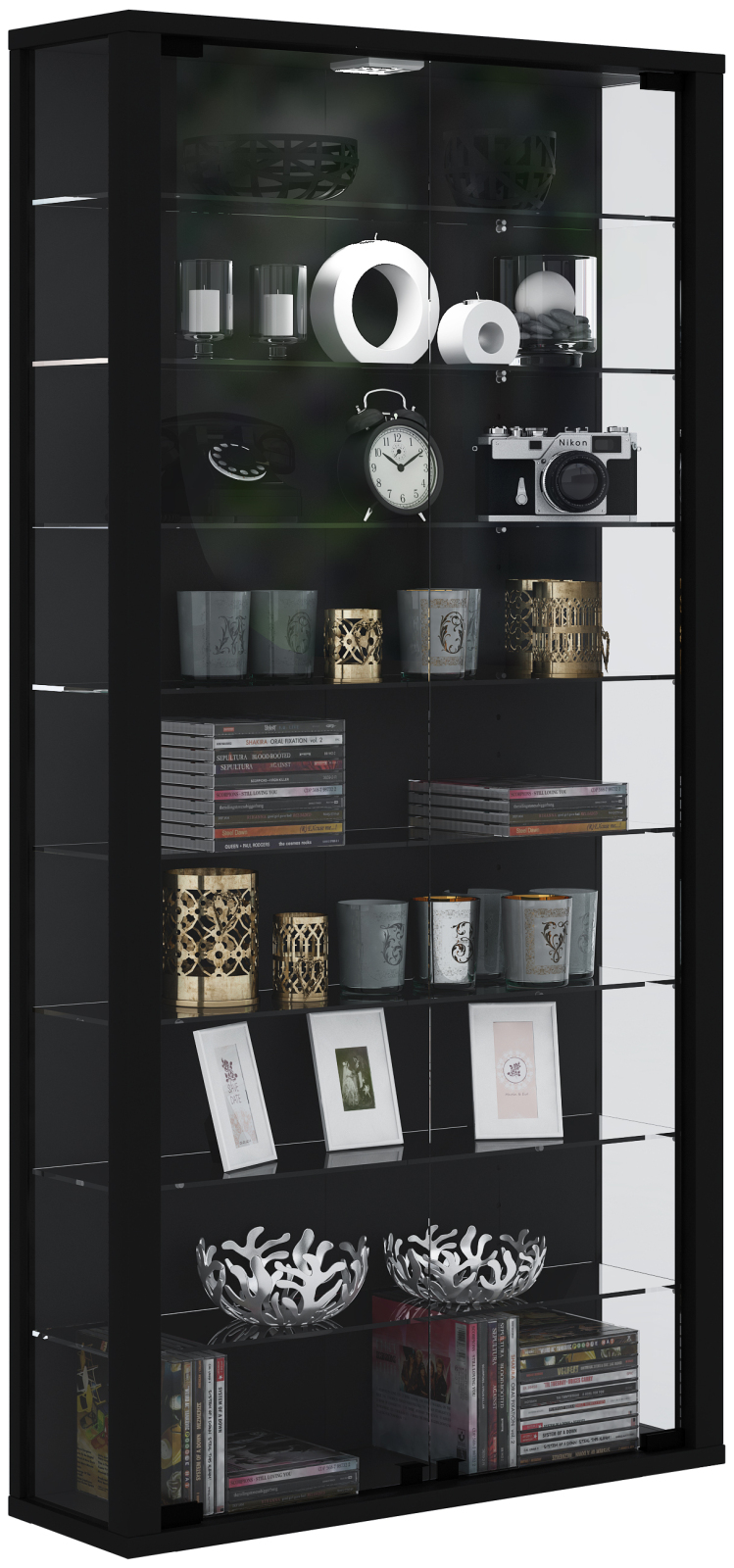 Vitrine VITROSA MAXI- schwarz - mit LED-Beleuchtung