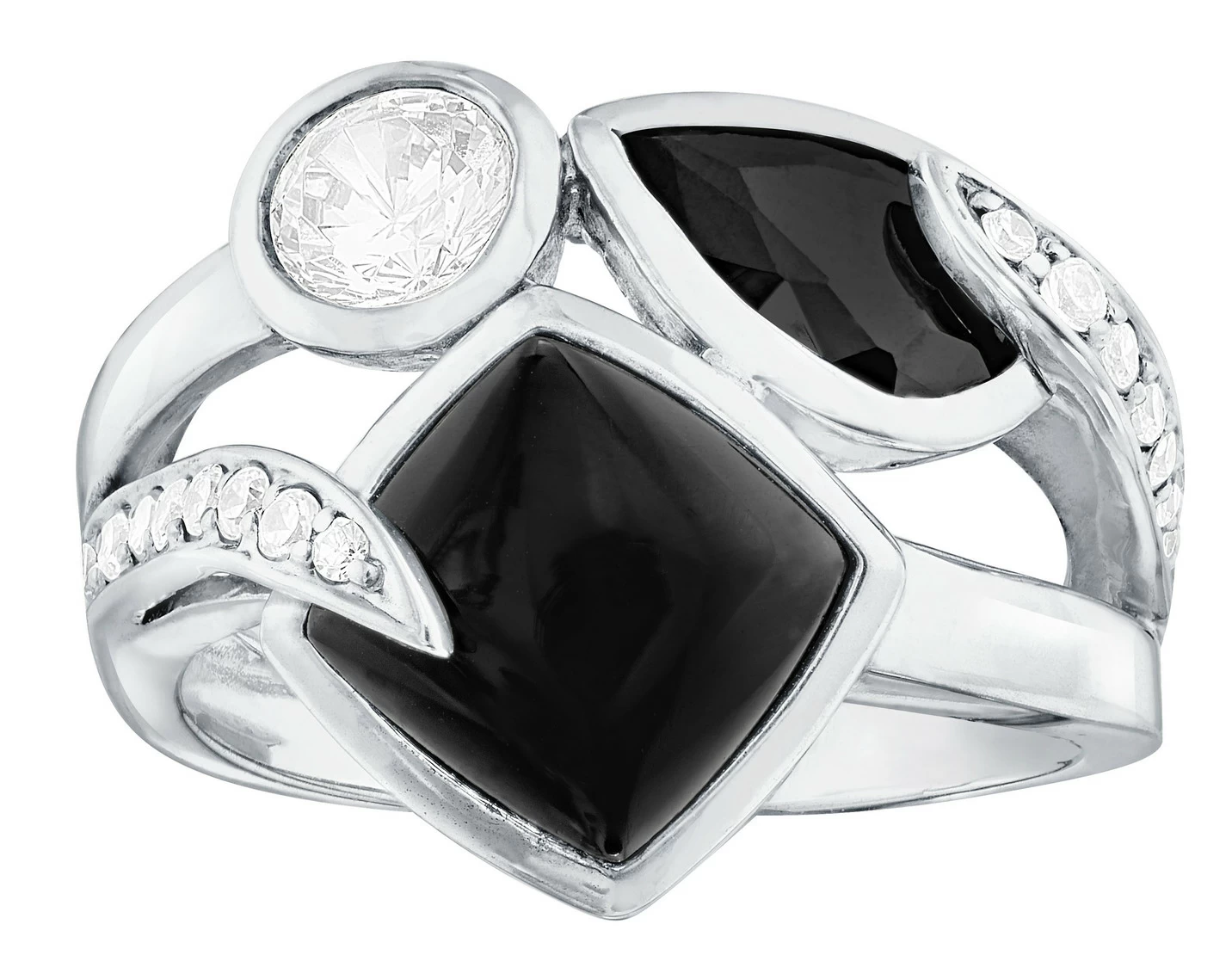 Massiver Damenring mit Onyx