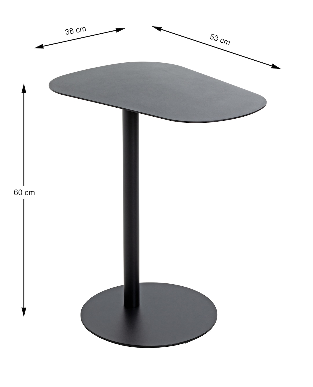 Beistelltisch 53 x 38 cm schwarz