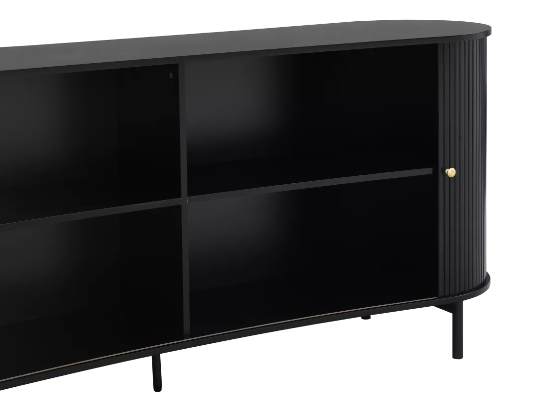 Buffet avec 2 portes coulissantes en MDF - Noir - SEVATO