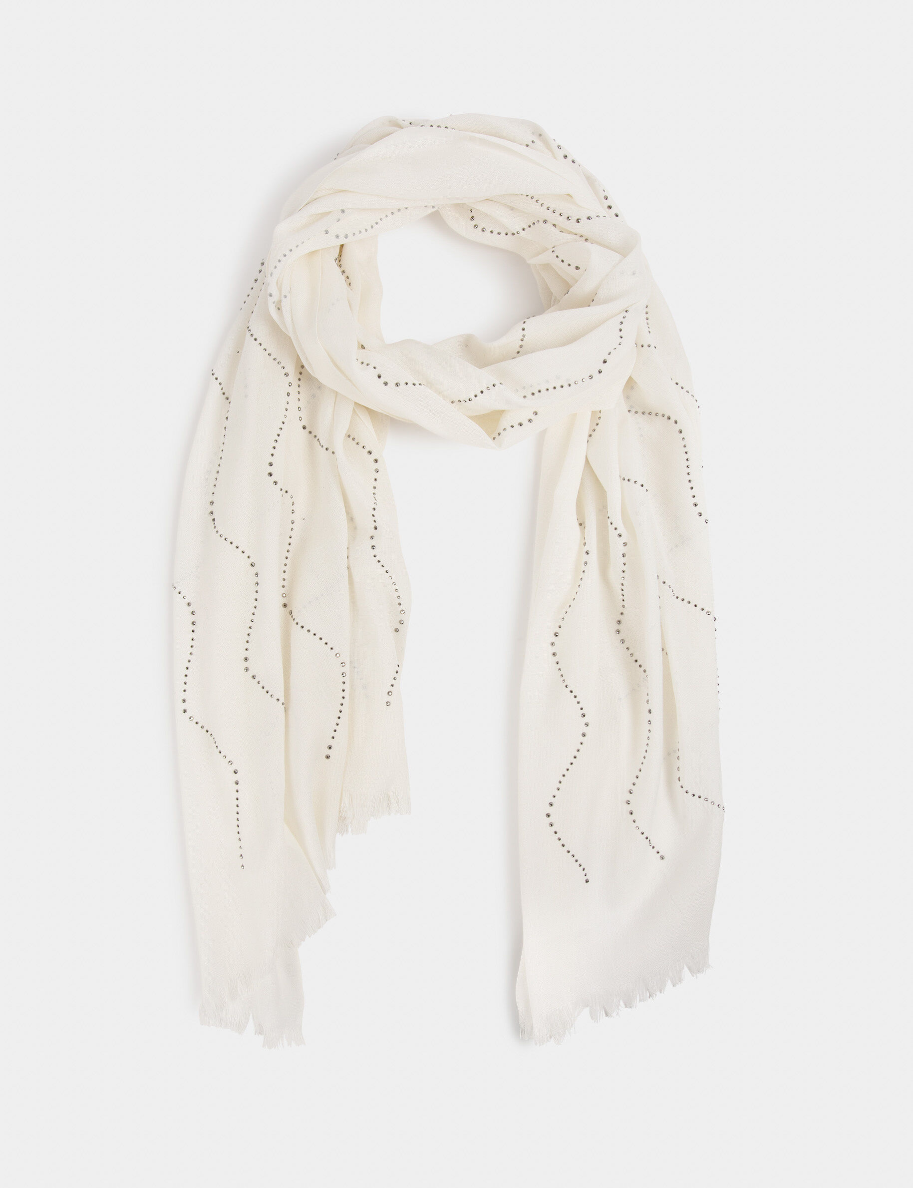 Foulard avec strass ivoire femme - ivoire