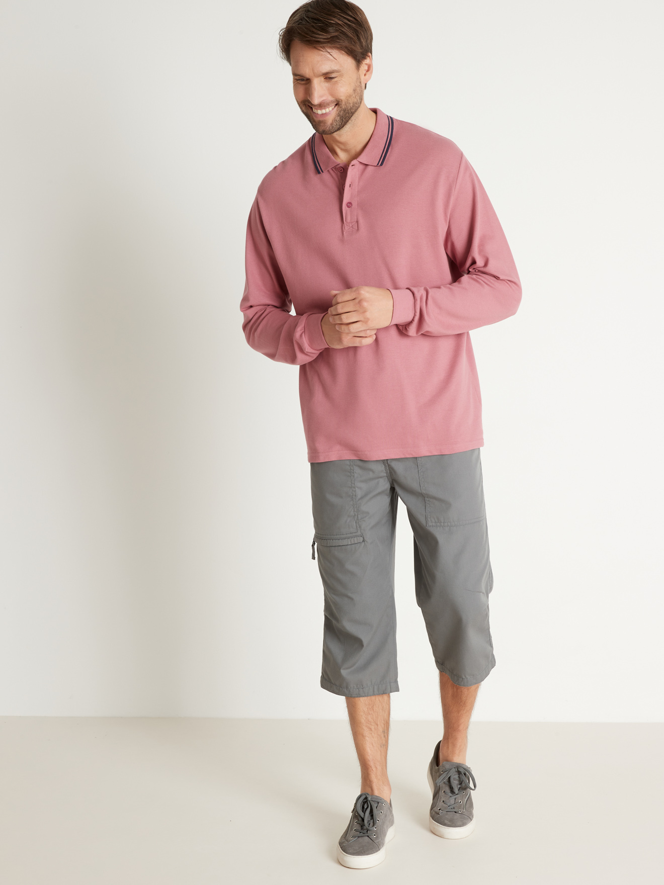 Polo manches longues maille piquée