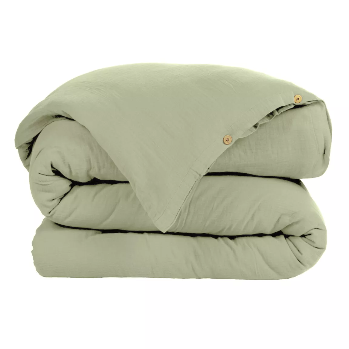 Housse de couette gaze de coton (140 x 200 cm) Gaïa Vert tilleul