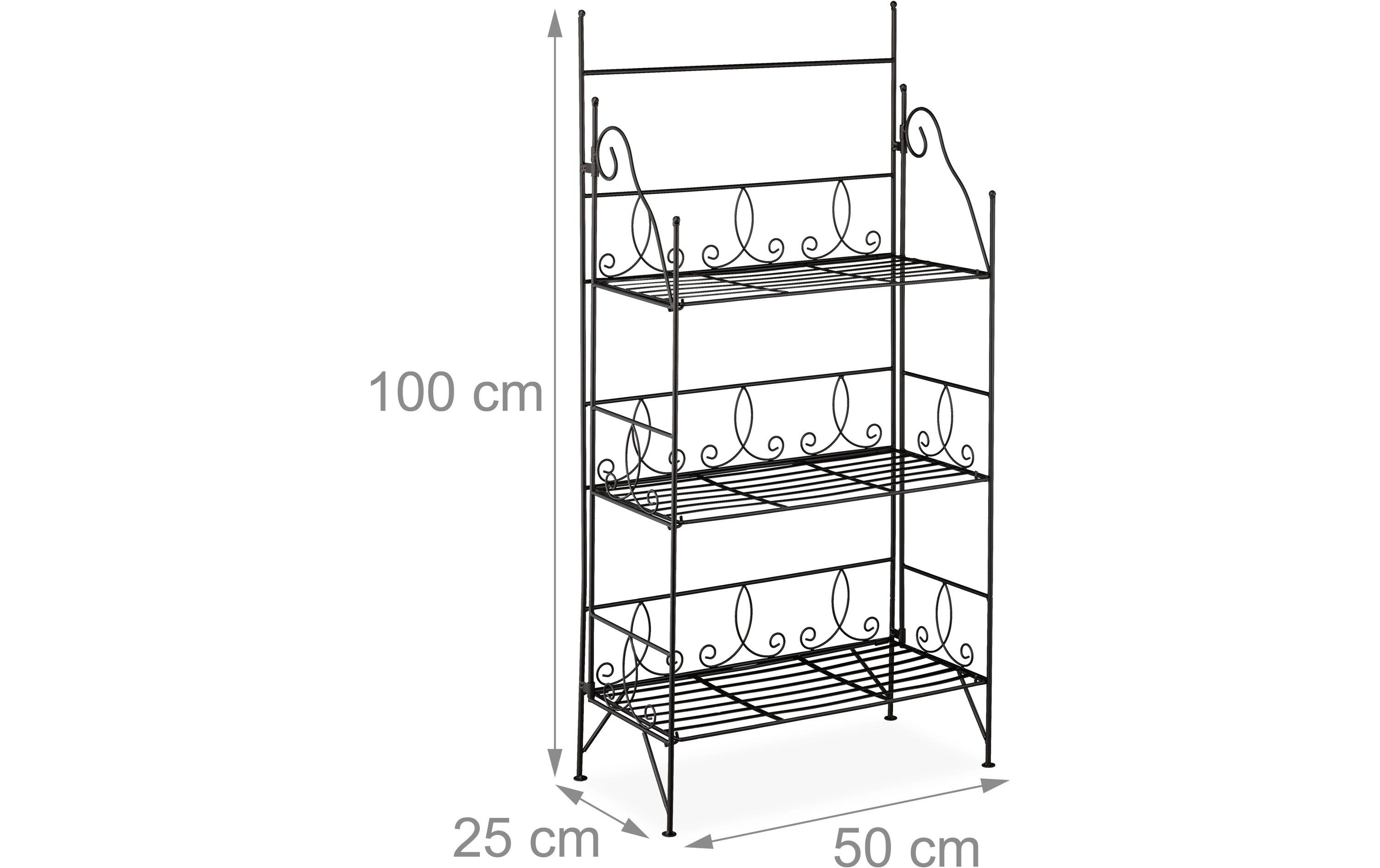 Pflanzenständer Antik klappbar 100 cm, SchwarzPflanzenregal