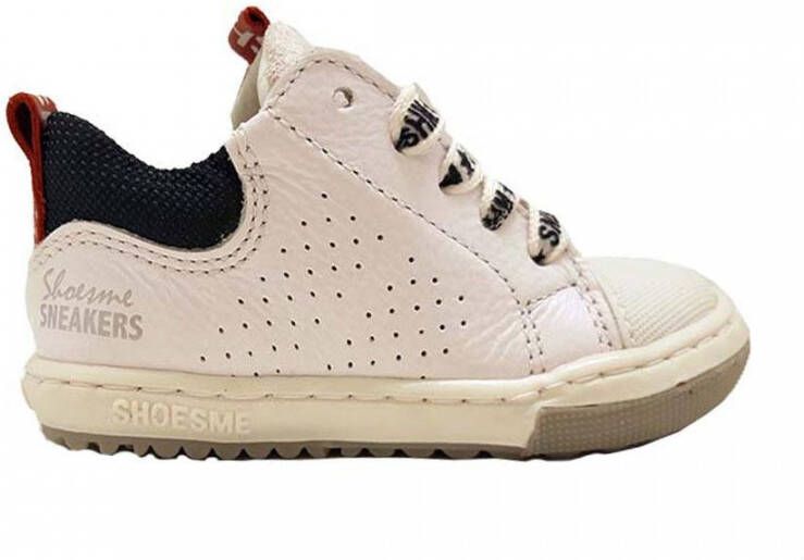 Shoesme EF22S012 B leren sneakers wit donkerblauw