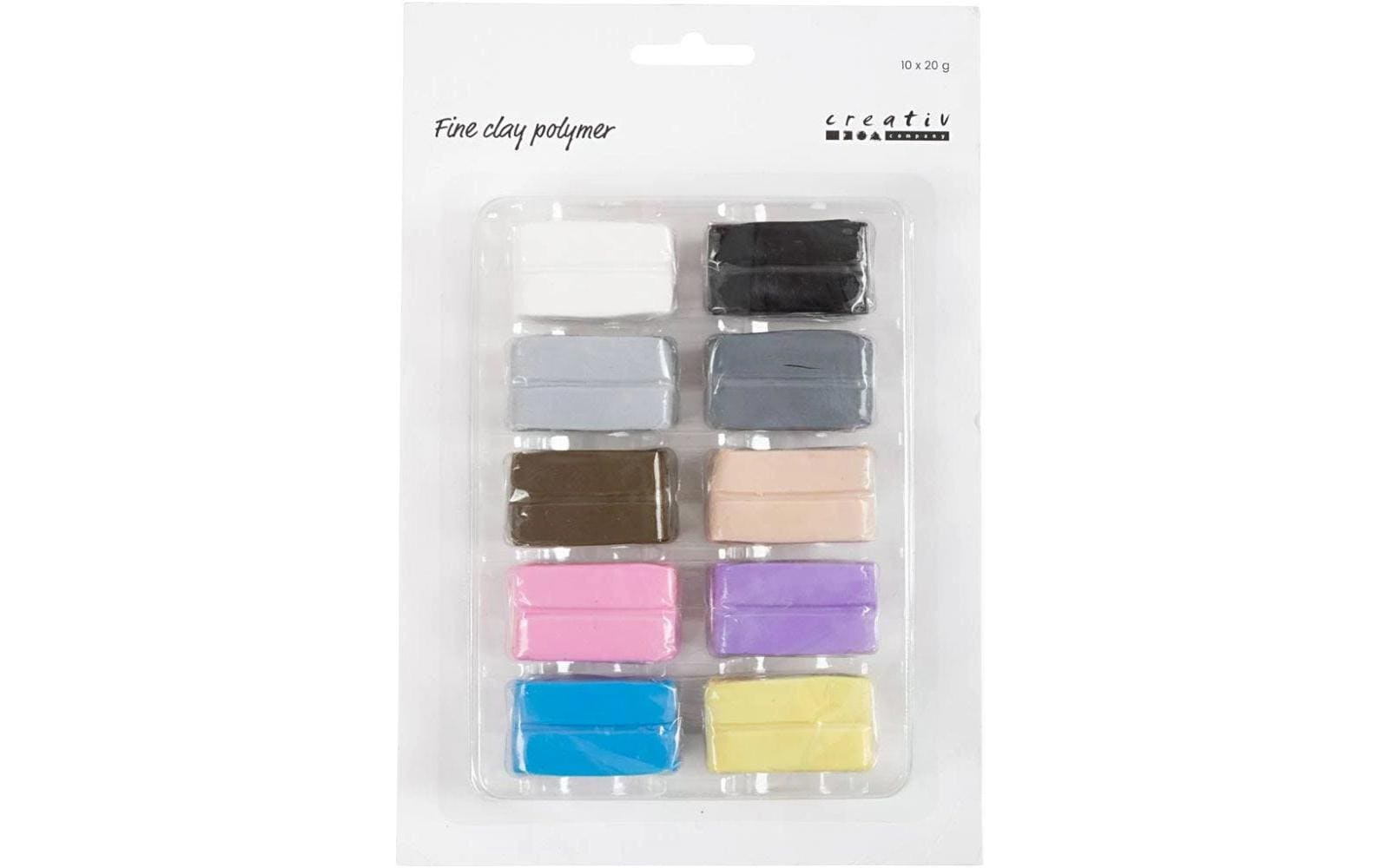 Modellierton Fine Clay 10 x 20 g, PastellfarbenModelliermasse in verschiedenen Farben