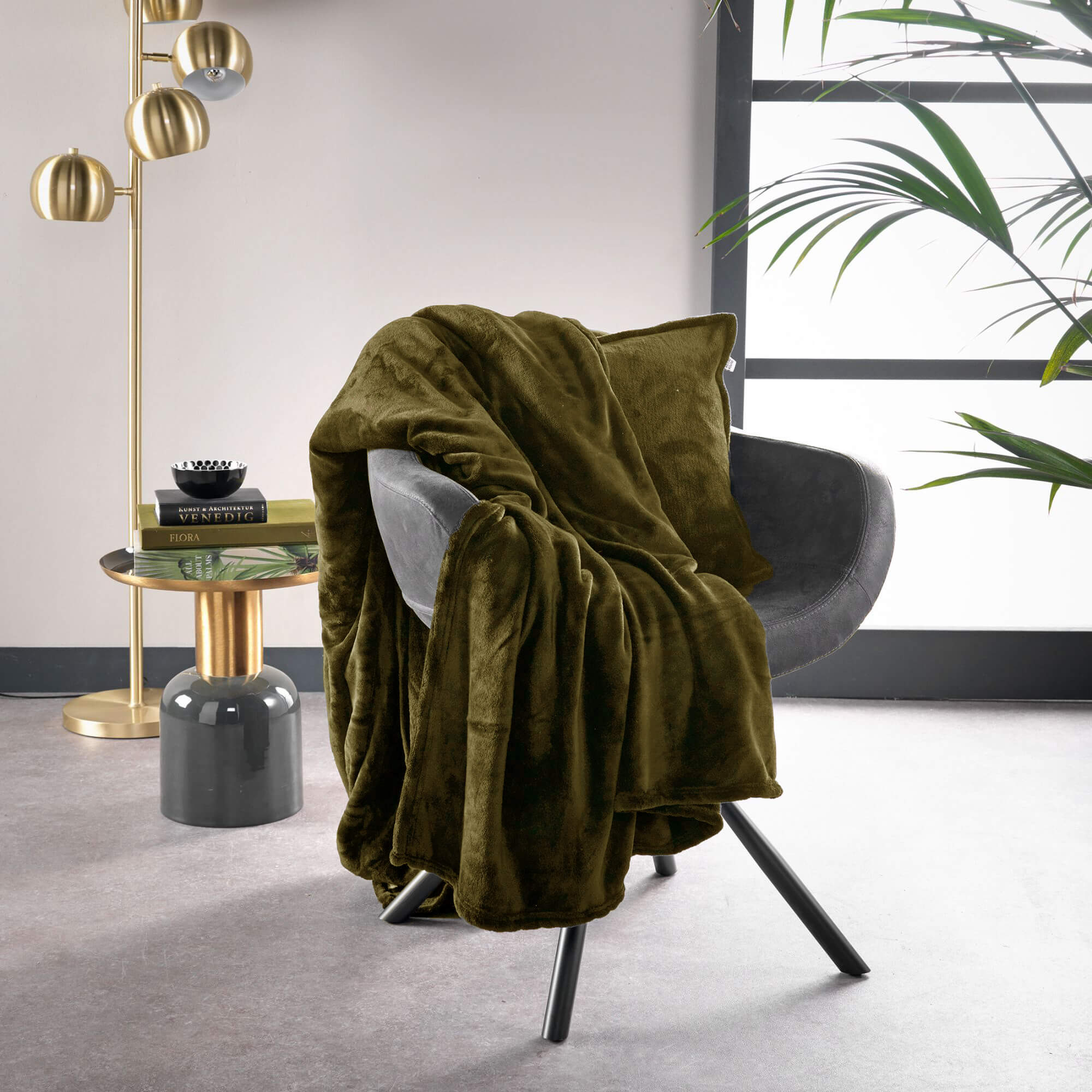 Dutch Decor plaid BILLY - 150x200 cm Military Olive